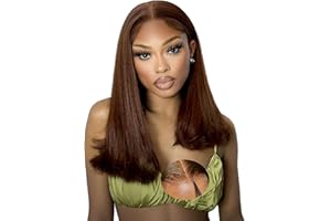 ‎OXEYEGIRL Oxeyegirl 18 Inch (45.7 cm) 9x6 Straight Chocolate Brown 200% Density Wear and Go Glueless Wig Real Hair Wig HD Lace Front Wig Human Hair Wigs Real Hair Women No Glue Pre Plucked Pre Cut