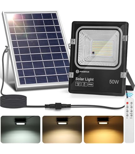 Faro LED Solare REPLOOD Con Pannello E Telecomando - IP67, Crepuscolare, Carica Diurna, 500 Lumen, Per Esterni