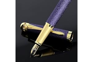 BOCIYER fancy fountain pen set,Luxury Fine Nib,Includes 10 Ink Cartridges&Ink Converter,Best Pen Gift Case for Men & Women,Nice office writing Pens(Purple)