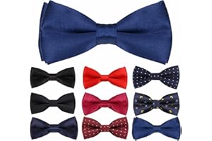 Jungen Fliege Probuk 10 * 5cm Polyester Klassische Verstellbare Schleife in unifarben mit Hakenverschluß Kinder Querbinder für Hochzeitsfeier/Campus Performance/Geburtstagsbankett/LäSsige