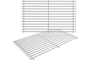 GFTIME 7521 (2 unidades, 58.6cm X 38cm de repuesto parrilla de acero inoxidable para barbacoas de gas Weber Genesis Silver a y el Weber Spirit 500