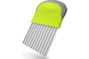 Villkin Nóż Ryflowany Ze Stali Nierdzewnej Do Krojenia Warzyw i Owoców Ergonomiczny Uchwyt Nadaje się Do Zmywarki Wzór Rowków Idealny Do Kuchni