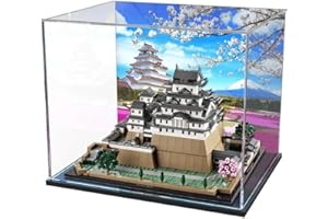 TIRFF Acrylic Display Case Compatible avec Lego 21060 Architecture Le Château d'Himeji, Vitrine Acrylique Dustproof Display Case for Lego 21060 - Lego Modèle Non Incluse (Style C)