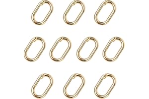 TAIYOU 10 Piezas Hebillas de Resorte Mosquetón Redondo Anillo de Resorte Oval Anilla de Llavero para Carteras Llaveros Artesanía de Bricolaje Manualidades Accesorios de Bolsos