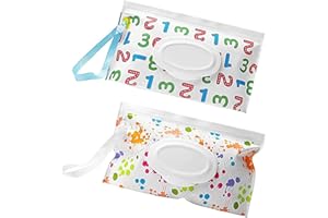 ZHIHUITL Baby Wet Wipes Pouches,2 pezzi Wet Wipes Dispensers,Travel Bags,Portable Baby Wipe Caso,Riutilizzabile Wet Wipe Holder Bag,Travel Dispenser per