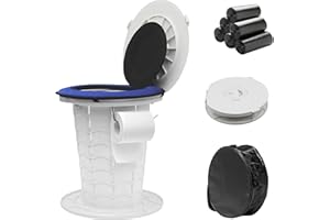 PLOGGING WC portátil，150kg Baño Portátil para Acampar,WC Portatil Camping Inodoro con 6 Bolsas de Basura，Bolsa de Almacenamiento，Camper Caravana Retrete para Adultos Mayores para Barbacoa,Pesca