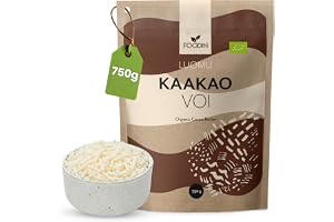 FOODIN kakaosmör 750g, ekologiskt kakaosmör för kosmetika, sötdoftande för hudvård, bakning och matlagning, perfekt för recep