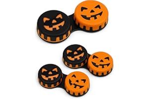 SPORTS WORLD VISION Custodie lenti contatto stagionali e divertenti | 3 graziose scatole Stile Halloween conservare le lenti a contatto da viaggio con coperchio a vite | Marcatura L/R sul contenitore