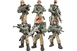 MEIEST Lot de 6 mini figurines militaires de soldat avec plusieurs accessoires d'armes militaires, ensemble de cadeaux pour enfants (équipe d'attaque de loup)