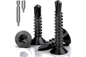 mawmuaw 100 st. borrskruvar rostfritt stål M4,8 x 38 mm självgängande skruvar Torx rostfritt stål 410 plåtskruvar DIN 7504 försänkt huvud självborrande svart platt huvud självborrande skruvar för plåt