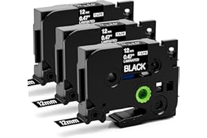 ‎AKEN Aken Kompatibel mit Brother P touch Schriftband 12mm 0.47 TZe-335 Weiß auf Schwarz als Ersatz für Brother TZe335 für Brother Beschriftungsgerät Ptouch 1010 H105 1000 1005 1280 D400 D600 Cube