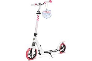 SereneLife Folding Kick Scooter, Kick Scooters for Kids Ages 8–12 and Adults, Boys, Girls, Teenagers 11–15, Stunt Folding with Big Wheels, Lightweight & Adjustable