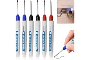 WUIOWPPIC 6 Pcs Deep Hole Marker Pens Carpenters Marker Drilling Markers Borehole Marker Drill Hole Marker Carpenters Pen Carpenter's Permanent Marker Mark the Hard Channel for Bathroom Deco Construction Sites