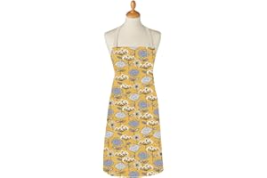 Cooksmart British Designed Waterproof PVC Apron | Wipe Down Aprons For Women & Men For Cleaning Or Kitchen | Waterproof Apron For Women & Men - Retro Meadow