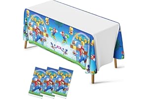 Sidesea Table Cloth Party, 3Pack 180 * 108cm Super Table Cloth Party Waterproof Cartoon Party Tablecloth Rectangular Plastic Birthday Table Cover for Kids Party Decorations