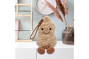 DONGCILL Cacahuete Poupée en Peluche,17 Cm Jouets en Peluche Doux en Forme de Cacahuète,Poupée en Peluche Cacahuète,pour Le Sac Mignon Pendentif Moelleux Porte-Clés Cadeau