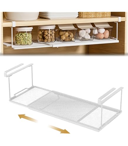 Verstellbarer Unterregal-Hängekorb 38-70 Cm, Metall, Weiß – Faltbar, Klemmbar, Für Küche, Schuhschrank & Kleiderschrank, Rostfrei Regal Organizer Faltbar