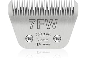 BESTBOMG Lame larghe e rimovibili 7FW per la toelettatura degli animali domestici,compatibili con tosatrici Andis,Oster A5,Wahl KM10/Moser 45/Masterclip A5,lunghezza di taglio 1/8 pollici (3,2 mm)