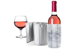 COM-FOUR® 2x enfriador de botellas para llevar - funda enfriadora de vino con cierre rápido - funda refrigerante para enfriar cerveza, vino y refrescos - enfriador de champán (02 piezas - gris)