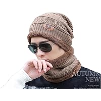 Zacharias Men's Woolen Cap with Neck Muffler/Neckwarmer Set of 2 Free Size