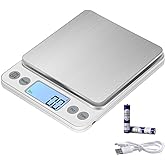 KUBEI Upgrade Large Digital Kitchen Scale, USB Charging, 5 kg / 0.1 g, High Precision Digital Scale, Household Scale, with La
