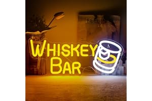 LUCUNSTAR Whiskey Led neon bar sign,Neon Light Sign,for Wall Decor Bar Light Up Signs,for Home Bar Cart Restaurant Man Cave Beer Cafe Bistro Club Party Decorations Gift