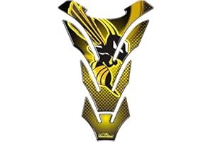Resin Bike Adesivi Moto Compatibile con Honda Hornet. Protezione Paraserbatoio Moto da Urti e Graffi Giallo. Adesivo Resinato con Effetto 3D per Tutte le Annate