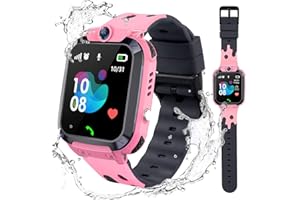 JOYMENT Kids Smart Watch LBS Tracker,Smartwatches for Kids Children with SOS Anti-Lost Math Game Call Camera Touch Screen Game Alarm for Boys and Girls (Pink)