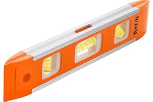 ebuyerfix wokin Industrial Mini Spirit Level, Handy and Robust Spirit Level with 3 Tube Vertical, Horizontal and 45 Degree Vials and Magnetic Base 22.5cm