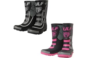 Wulfsport Kids Mud Stomper Junior Motocross Wellington Boots Rain Shoes - Pink EU29