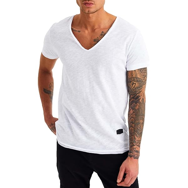 T-shirt da Uomo con Scollo a V | T-shirt con Profondo Scollo a V