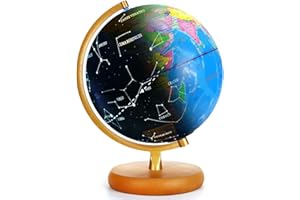 TTKTK LED Constellation Globe Rewritable 3in1 Educational Toys, Light Up World Globe,Illuminated Night View Globe lamp for Kids Home Décor and Office Desktop（Contains pen and Cleaning Cloths）