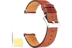 BINLUN Paski do Zegarków z Prawdziwej Skóry Quick Release Wymiana Skórzane Paski do Zegarków dla Mężczyzn i Kobiet 12mm 14mm 16mm 18mm 20mm 22mm 24mm z 4 Kolorami