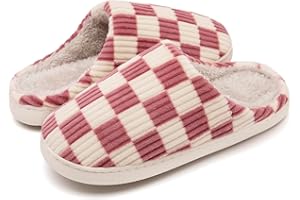 Guyarns House Slippers for Women,Fuzzy Mens Slippers,Casual House Shoes Memory Foam Womens Slippers Outdoor Indoor Warm Plush Bedroom Shoes with Faux Fur Lining