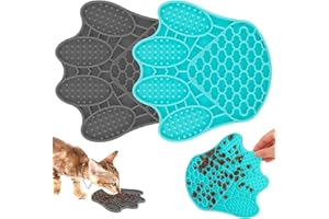 umorismo 2 Stück Leckmatte Für Hund Katze, Katzenpfote Schleckmatte Hunde Katze Silikon Lick Mat Lecken Pad Für Trockenfutter, Katzentrockenfutter