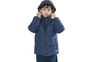 Sunny Sprout Manteau garçon hiver - Doudoune épaisse avec capuche polaire et manches coupe-vent