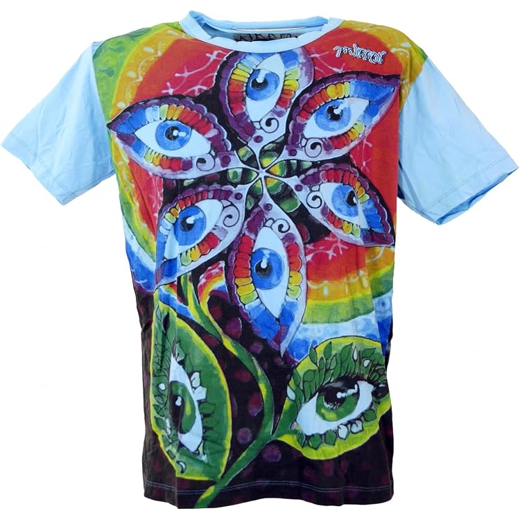 GURU SHOP Herren T-Shirt 'Elefant' – Rostorange, 100% Baumwolle, Used-Look, Krinkle-Effekt