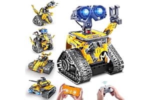 INSOON Robot Toys for Kids Building Set, 520 PCS App & Remote Control Robotics Kit 5-in-1 RC Wall Robot Engineer Tank Dinosaur Building Toys Gift for Kids 6 7 8 9 10 11 12+ Years Old Boys Girls