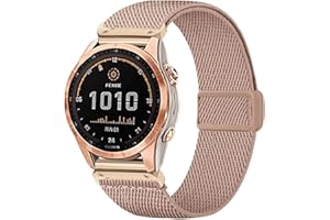 CUNUJIX Elastisch Nylon Armband Ersatz für Garmin Fenix 7S/ Fenix 6S/Fenix 5S/epix Pro 42mm, 20mm Quickfit Dehnbare Magnetverschluss Ersatzband für Fenix 7S Solar/Fenix 6S Pro/Fenix 5S Plus