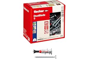 Fischer DuoBlade 20x Tasselli per Cartongesso con Vite, Autoforanti, Robusti e di Facile Montaggio, 545678