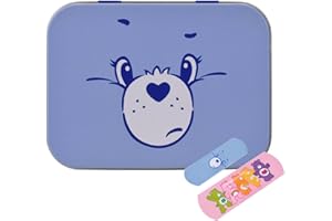 KP PHARMA Care Bears First Aid Plasters in Metal Tin Box, Two Sizes with Cute Care Bears Design, Easy Removal & Skin-Friendly, Breathable Adhesive, 24 Plasters