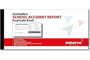 MINERVA PRINT Accident Report Duplicate Book with NCR Paper - Records for School Incidents & Illnesses, DL Size 210x99mm - Pack of 20