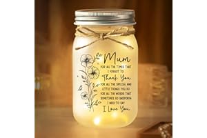 Juratar Christmas Gifts for Mum, Mum Birthday Gifts, Mason Jar Night Lights for Mama Mummy, Christmas Birthday Gift for Mums from Daughter Son, Presents for Mums on Mothers Day Thanksgiving