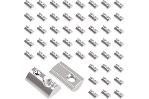 Yeepeo Juego de 50 tuercas con ranura esférica 6, 20 series M4, rosca M4 con puente de centrado, tuerca deslizante de acero al carbono con bola de resorte en T para ranura de extrusión de perfil de