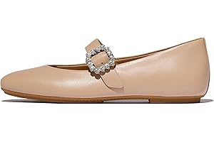 Fitflop Women's Delicato Crystal-Buckle Leather Mary JanesMary Jane Flat