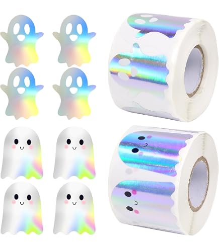 2000 Autocollants Halloween - Fantômes Mignons - Pour Fenêtres, Cadeaux, Scrapbooking - Rouleau PVC