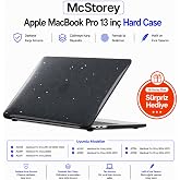 McStorey MacBook Pro 13 Simli Kılıf A1706 A1708 A1989 A2159 A2251 A2289 A2338 M1 M2 Uyumlu Parlak Sert Kılıf İnce Hafif Koruy