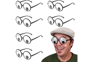 BOZILY 6Pcs Shaking Googly Eyes Glasses Giant Googly Eyewear Funny Shaking Eyes Glasses Funny Costume Accessories for Halloween Adults Kids Party Favors