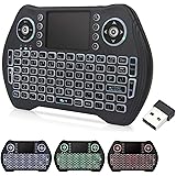 Mini Wireless Keyboard Backlit With Touchpad Mouse Combo and Multimedia Keys 2.4G Mini Keyboard Handheld Remote for Android T