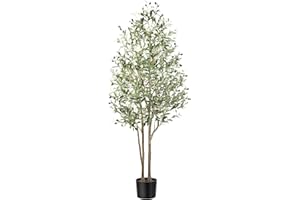 Alupssuc 6FT Artificial Tree, Lifelike Olive Leaves, Faux Tree Indoor Outdoor for Home Living Room Bedroom Balcony Corner Office Garden Decor, 180cm